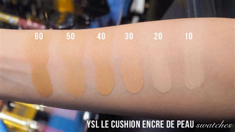 ysl le cushion encre de peau swatches